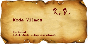 Koda Vilmos névjegykártya