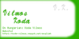 vilmos koda business card